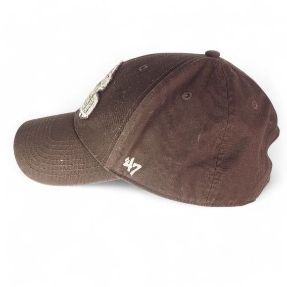 47' Brand Cleveland Browns Helmet Strapback Hat Brown / Orange OS - Picture 2 of 8